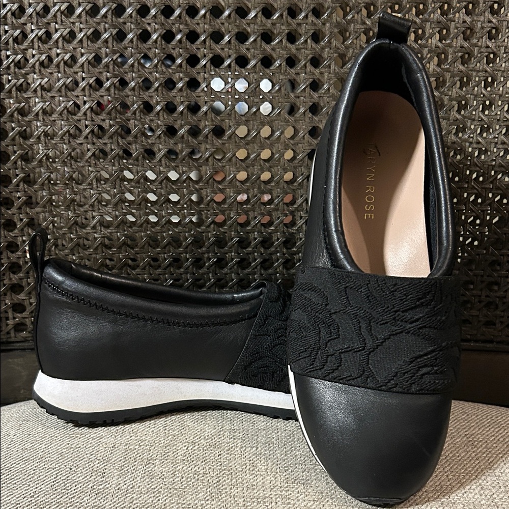 Taryn Rose Black Slip-On Sneakers